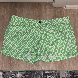 Merona High Waist Green Patterned Women's Shorts